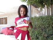 See This Ebony Cheerleader Get Her Face Jizzed